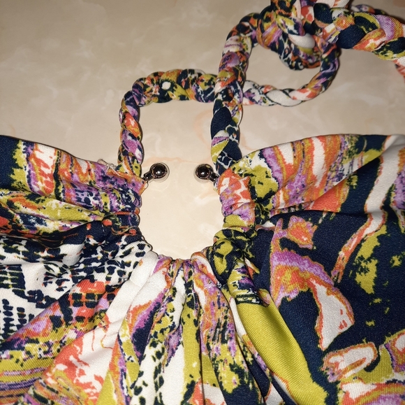 Chic Multicolor Halter Maxi Dress - Picture 4 of 11